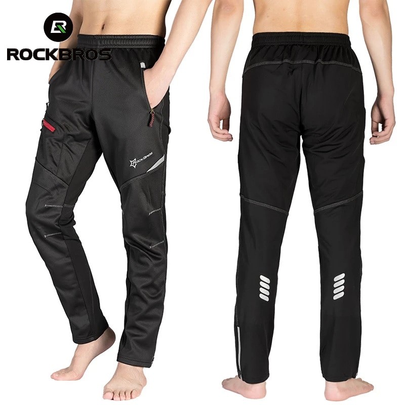 ROCKBROS Winter Bike Pants Men Thermal Warm Long Cycling Pants