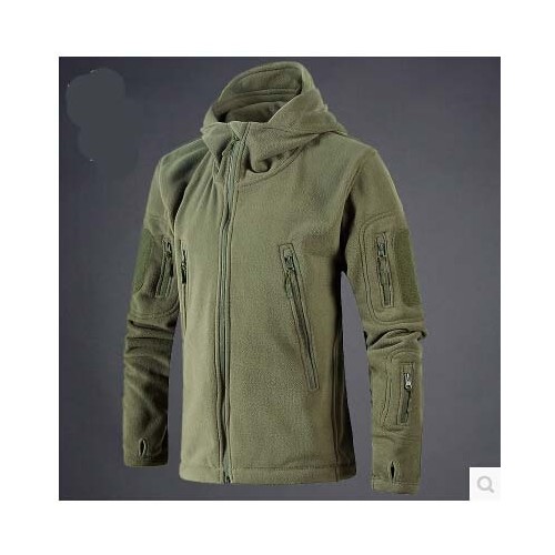 New Military Tactical Outdoor Soft Shell Fleece Jacket Men Army Green